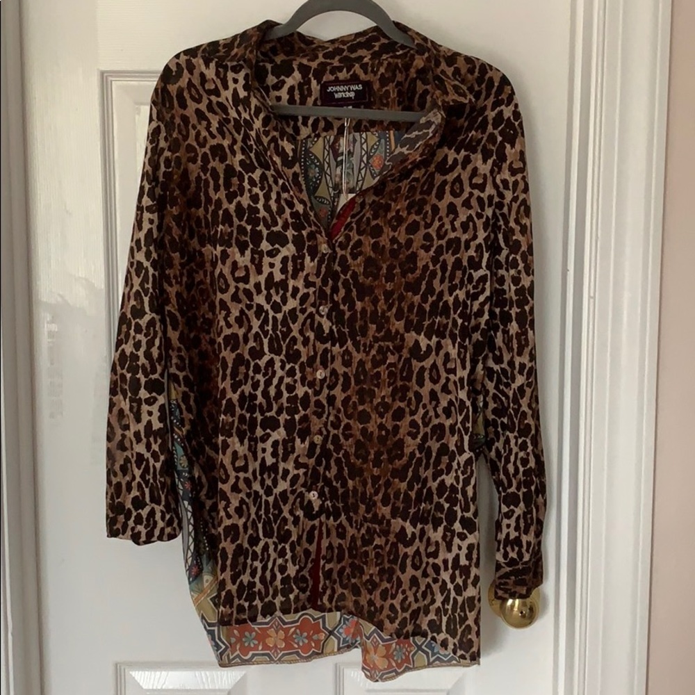 Johnny Was Cheetah Shirt